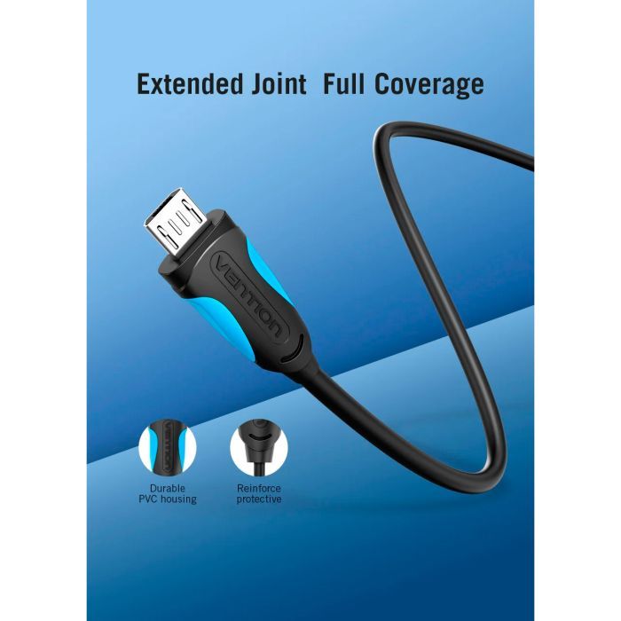 Дата кабель USB 2.0 AM to Micro 5P 0.5m Black Vention (VAS-A08-B050) изображение 8