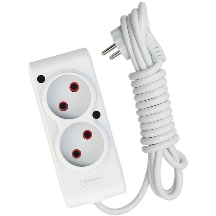 Сетевой удлинитель TECCO 1.5м 2 поста white (8681277843433)