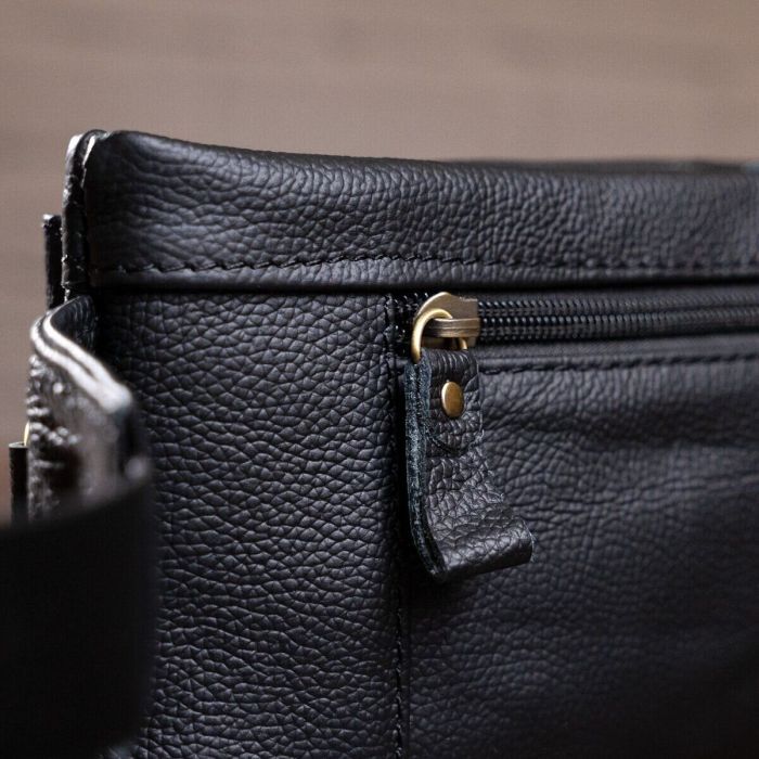 Сумка Vintage На пояс Черная (14734) изображение 7