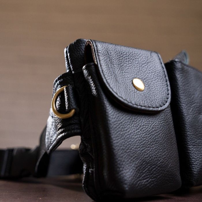 Сумка Vintage На пояс Черная (14734) изображение 8