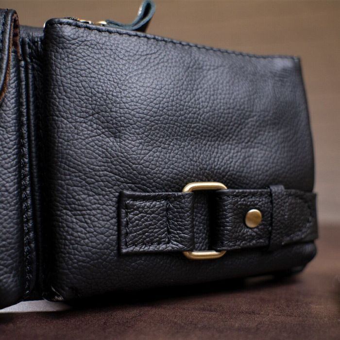 Сумка Vintage На пояс Черная (14734) изображение 9