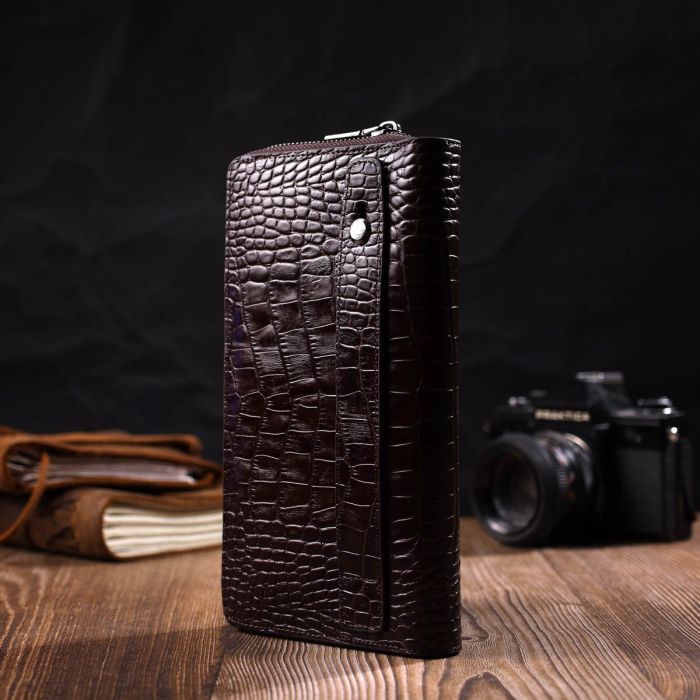 Гаманець Bond Accessories З одним відділенням з натуральної шкіри Коричнева (22028) зображення 9