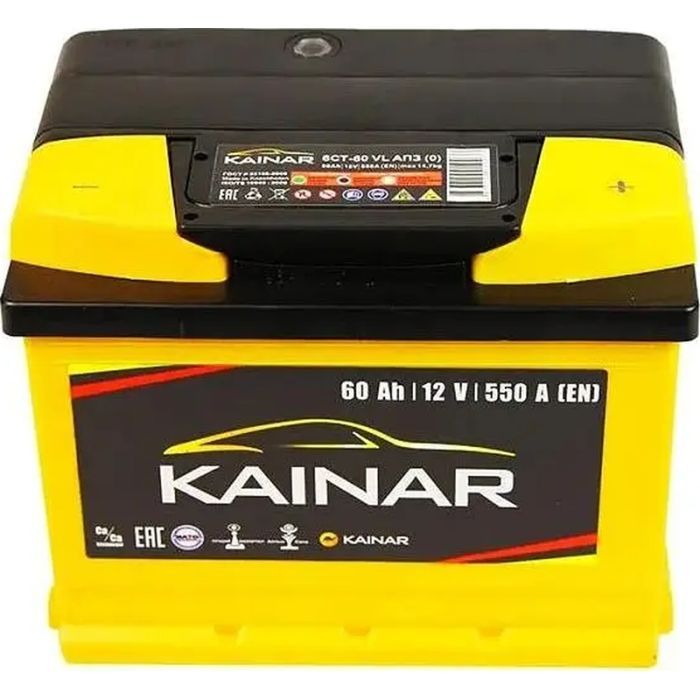 Аккумулятор автомобильный KAINAR STANDART 60Ah Н Ев (-/+) (550EN) (060 160) изображение 2