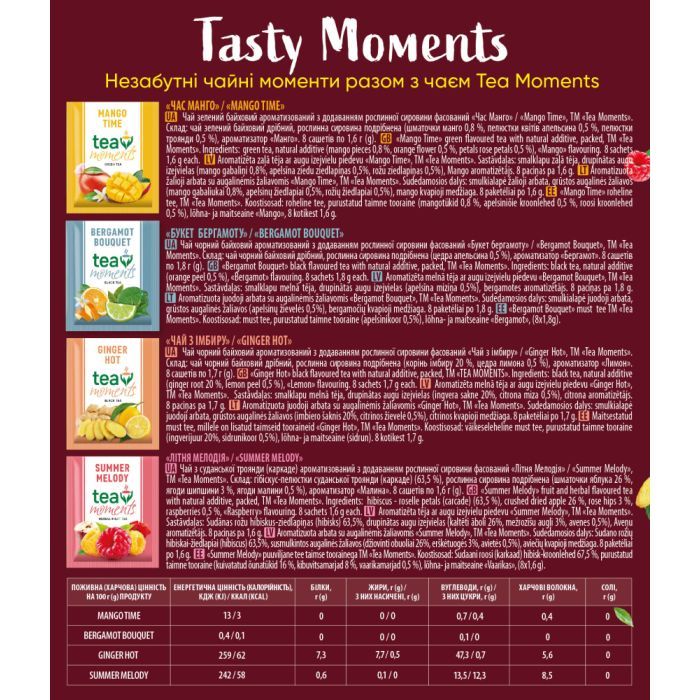 Чай Tea Moments Tasty Moments Набор 4 вкуса (tm.03309) изображение 3