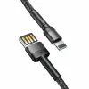 Дата кабель USB 2.0 AM to Lightning 2.0m Cafule grey+black Baseus (CALKLF-HG1) зображення 3