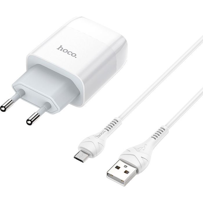 Зарядний пристрій HOCO C72A Glorious USB + cable Micro 10.5W White (6931474713001) зображення 2