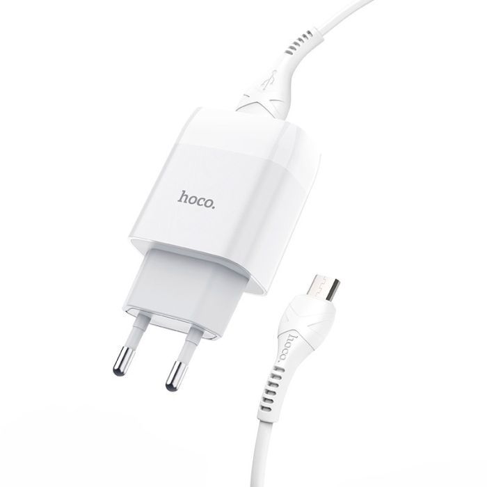 Зарядний пристрій HOCO C72A Glorious USB + cable Micro 10.5W White (6931474713001) зображення 3