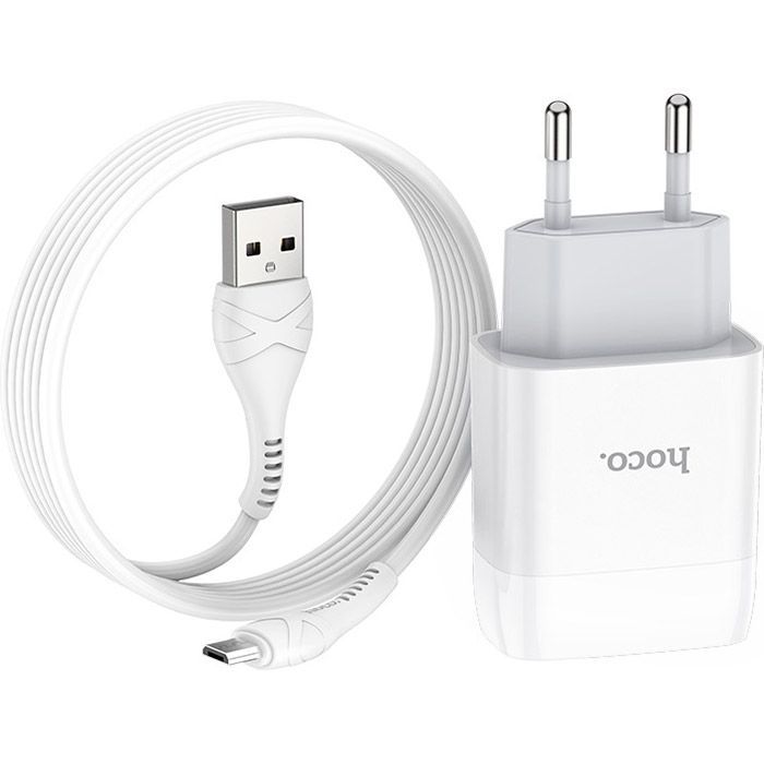 Зарядний пристрій HOCO C72A Glorious USB + cable Micro 10.5W White (6931474713001) зображення 5