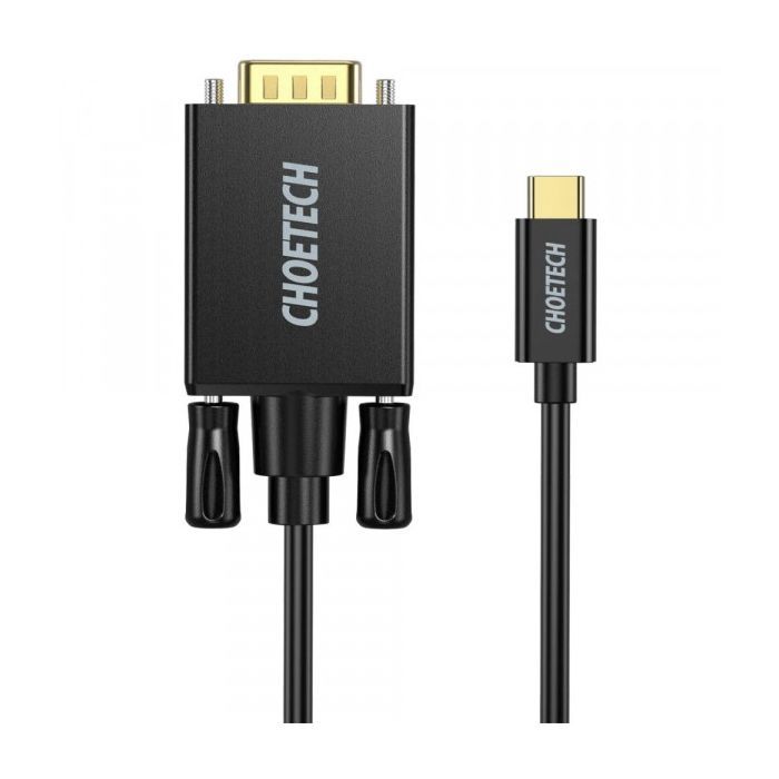 Кабель мультимедійний USB-C to VGA 1.8m FHD60Hz black Choetech (XCV-1801-BK)