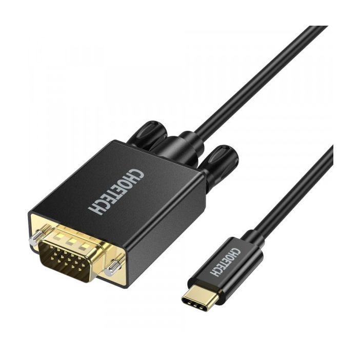 Кабель мультимедійний USB-C to VGA 1.8m FHD60Hz black Choetech (XCV-1801-BK) зображення 2