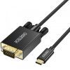Кабель мультимедійний USB-C to VGA 1.8m FHD60Hz black Choetech (XCV-1801-BK) зображення 2