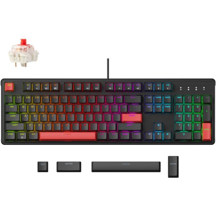 Клавіатура Lemokey Keychron X3 Red RGB USB Black (X3-H1-UA) зображення 7