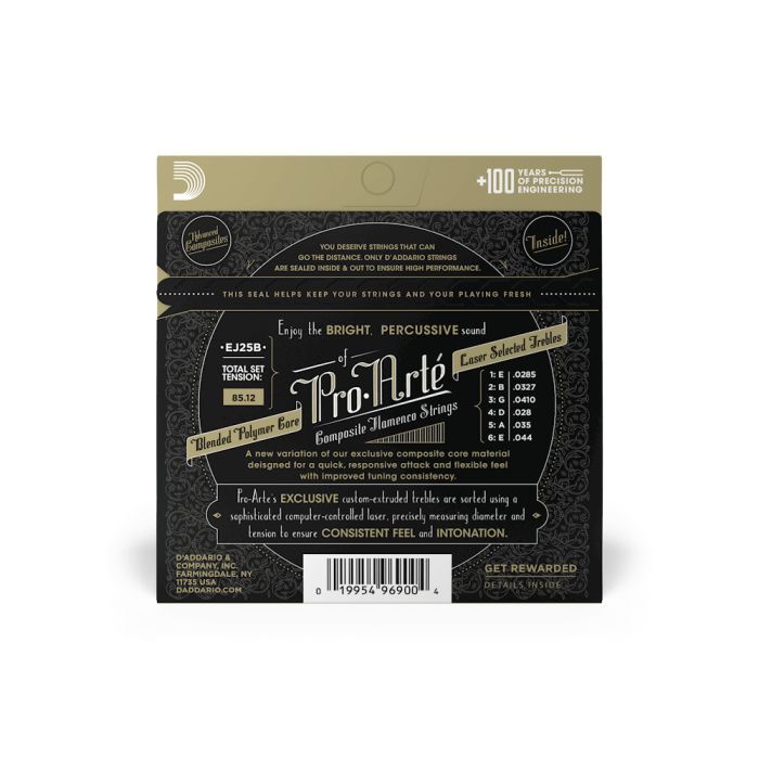 Струни для гітари D'Addario Pro-Arte Composite Flamenco Black Nylon (EJ25B) зображення 3