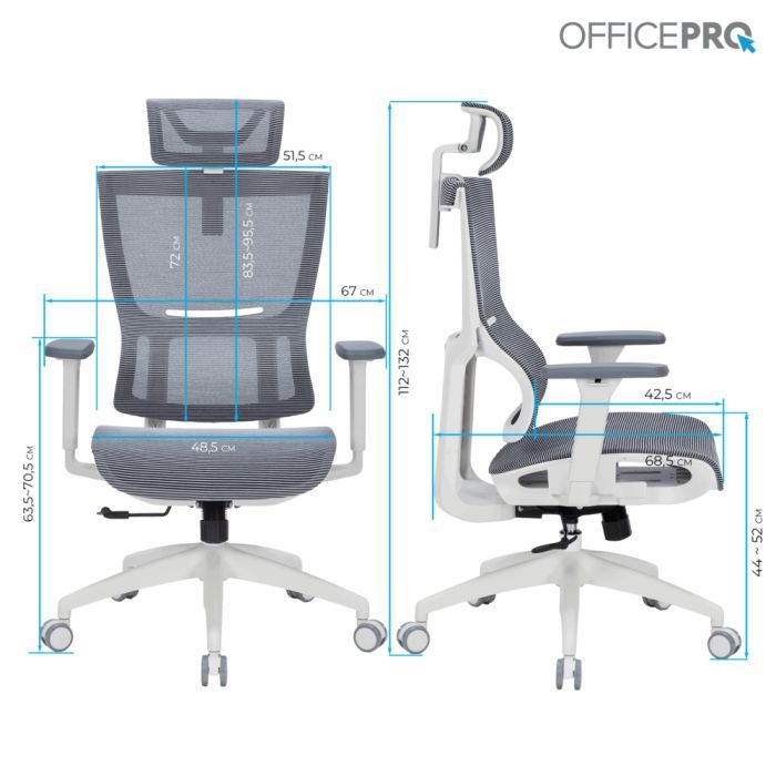 Офисное кресло OfficePro Elegant OC660-W-LG-LG (OC660-W-LG-LG) изображение 12