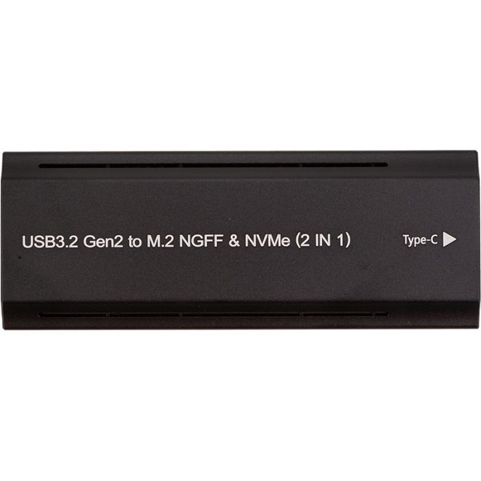 Карман внешний PowerPlant SSD M.2 PCIe NGFF/NVMe USB3.2, 20Gbps, RGB (HC380527)