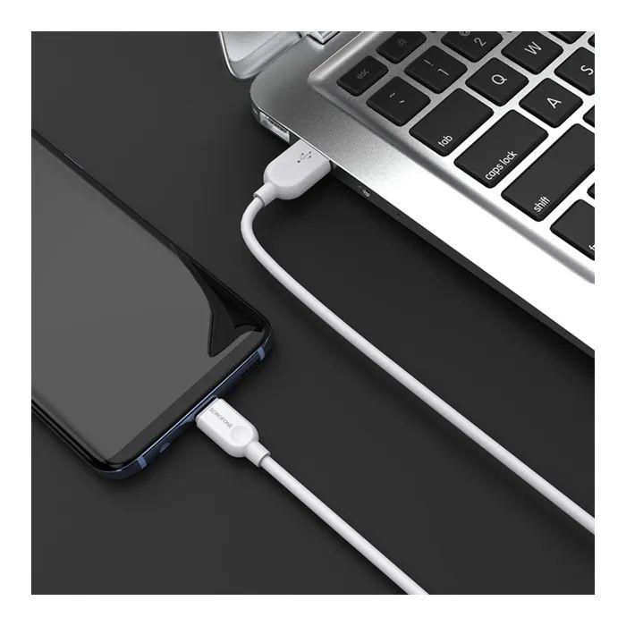 Дата кабель USB 2.0 AM to USB-C 2.0m 2.4A white BOROFONE (6957531090021) зображення 5