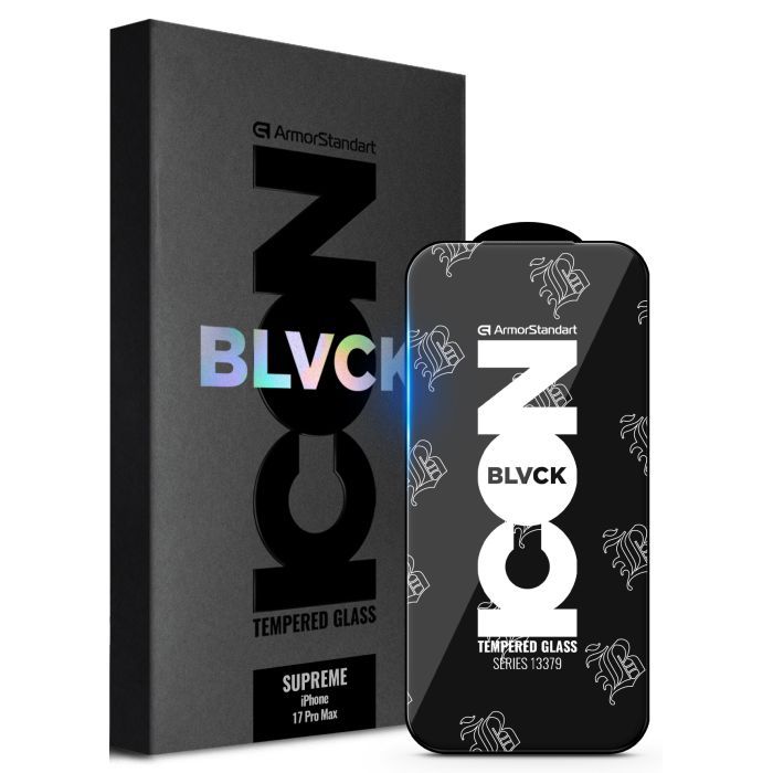 Стекло защитное Armorstandart Supreme Black Icon Apple iPhone 17 Pro Max (ARM86401)