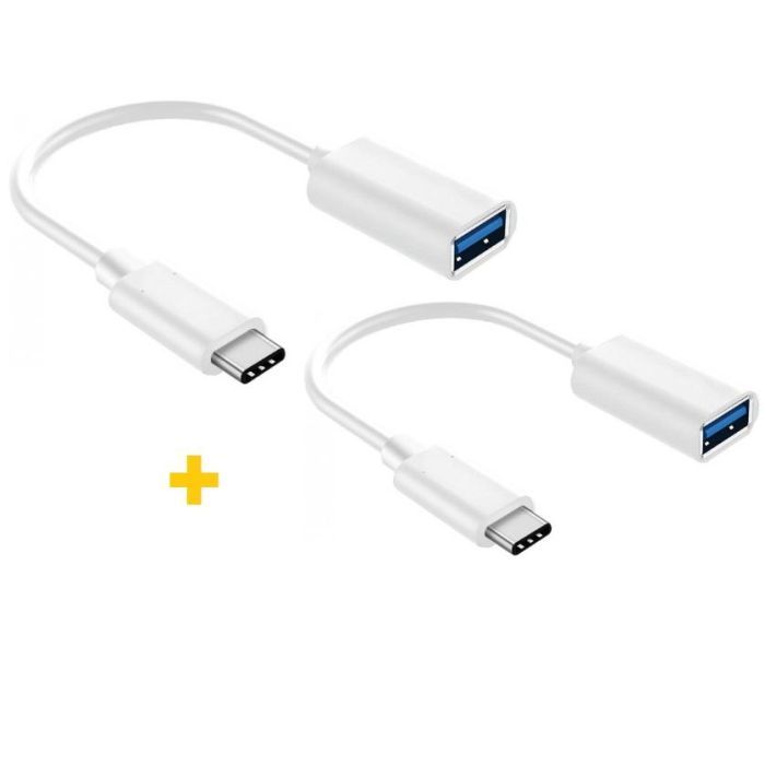Дата кабель OTG USB 2.0 AF to USB-C 0.11m 2PCS white XoKo (XK-AC230-WH2)