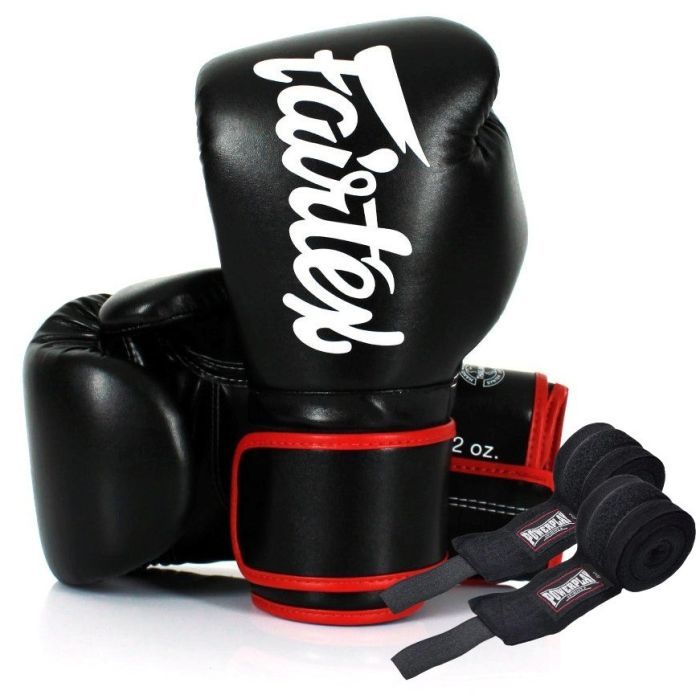 Боксерские перчатки Fairtex BGV14 Black 14 унцій (бинти в комплекті) (BGV14_14oz_Black)