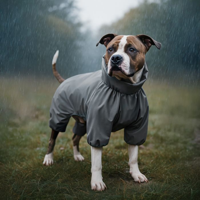 Дождевик для животных WAUDOG Clothes водонепроницаемый L50 серый (199011) изображение 4