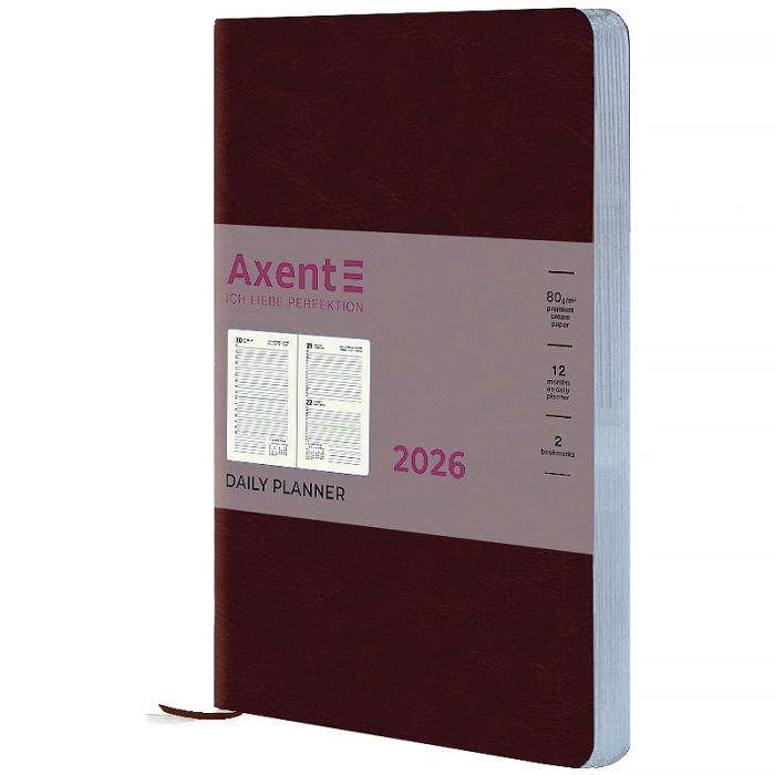 Еженедельник Axent датированный 2026 Partner City Soft, 145х210, коричневый (8821-26-05-A)