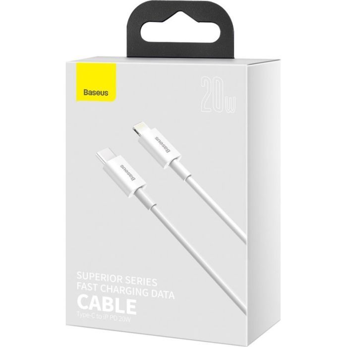 Дата кабель USB-C to Lightning 2.0m 20W white Baseus (CATLYS-C02) изображение 4