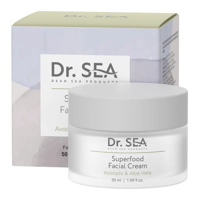 Крем для обличчя Dr. Sea Superfood Facial Cream З авокадо та алое вера 50 мл (7293720020684)