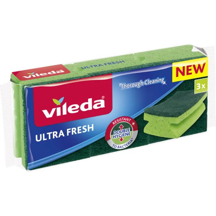 Губки кухонні Vileda Ultra Fresh Антибактеріальні 3 шт. (4023103239500)