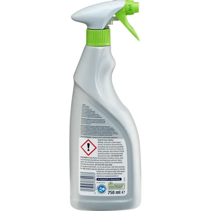 Спрей для чищення кухні DenkMit Fettreiniger Power Для видалення жиру 750 мл (4066447789973) зображення 2