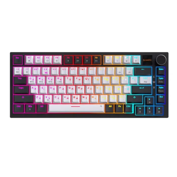 Клавиатура GamePro Asgard Valhalla Pro Rainy Switch Bluetooth/2.4G/USB USB White with display (MK160W-D-Pro)