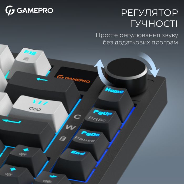 Клавиатура GamePro Asgard Valhalla Pro Rainy Switch Bluetooth/2.4G/USB USB White with display (MK160W-D-Pro) изображение 5