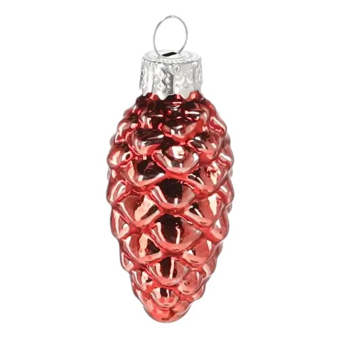 Ялинкова іграшка Chomik скляні прикраси Шишки 16 шт, 3х6 см, червоні (5900779882119_3) зображення 2
