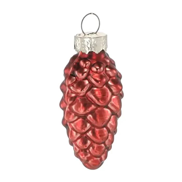 Ялинкова іграшка Chomik скляні прикраси Шишки 16 шт, 3х6 см, червоні (5900779882119_3) зображення 3