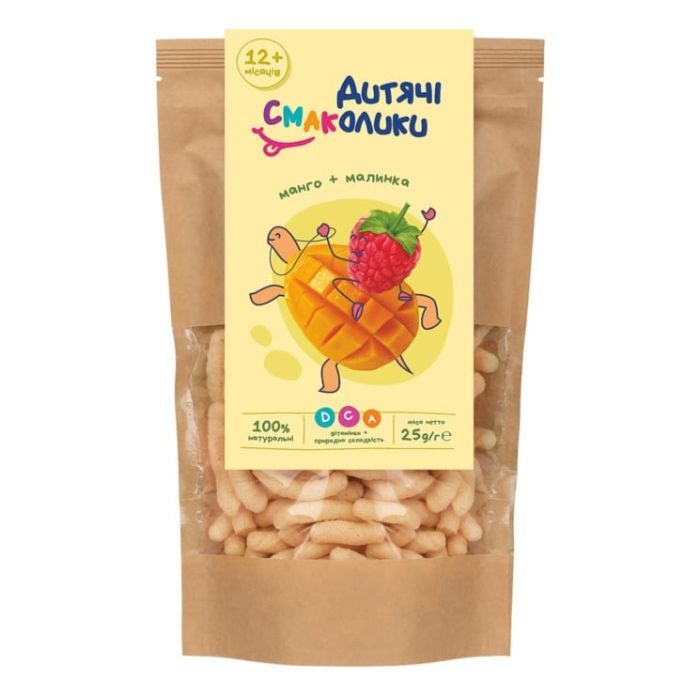 Детские снеки Дитячі Смаколики Кукурузные палочки малина-манго 25 г (1181048)
