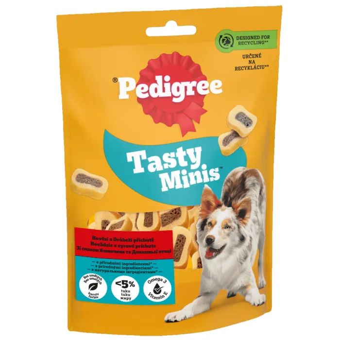 Лакомство для собак Pedigree Tasty Minis с говядиной и домашней птицей 155 г (5998749133767)