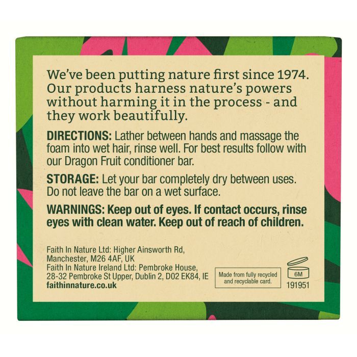 Твердий шампунь Faith in Nature Натуральний З фруктом дракона 85 г (708002305702) зображення 2