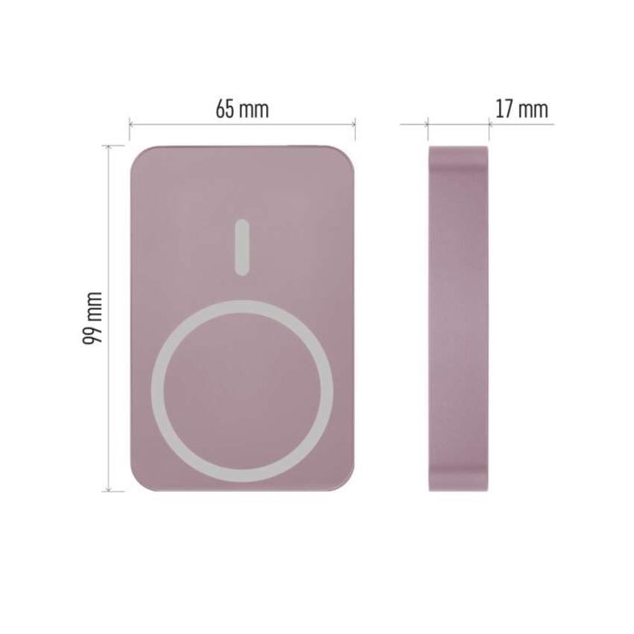 Батарея універсальна EMOS 10000mAh WI1046, 20W, Wireless, salmon (B0551S) зображення 3