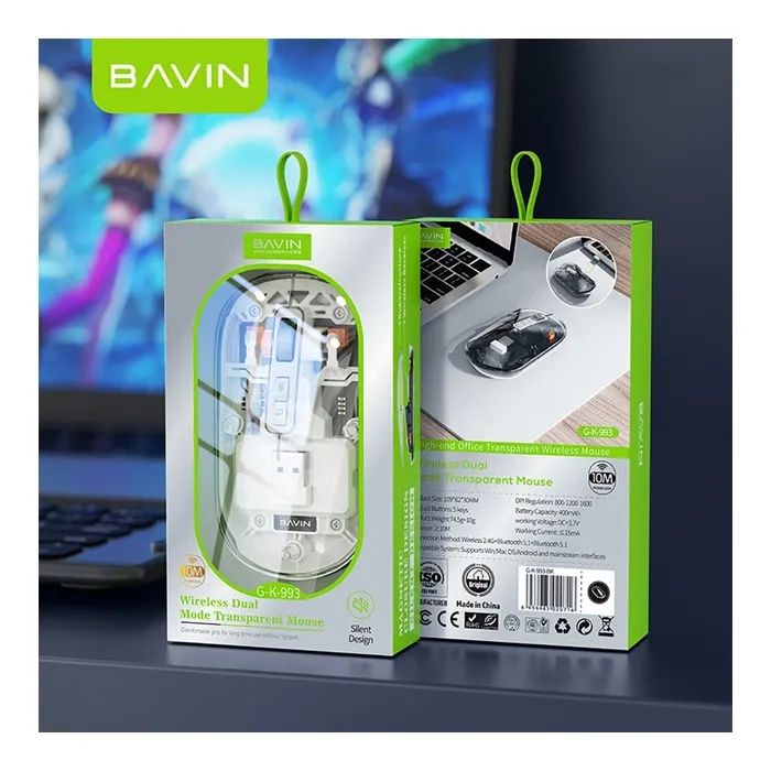 Мышка BAVIN G-K-993 Wireless/Bluetooth Black (G-K-993-BK) изображение 11