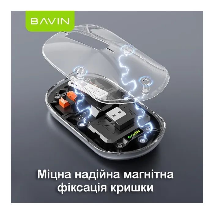 Мышка BAVIN G-K-993 Wireless/Bluetooth Black (G-K-993-BK) изображение 8