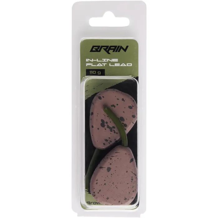 Грузило Brain In-Line Flat Lead 140g 2шт/уп Brown (1858.32.20) изображение 2