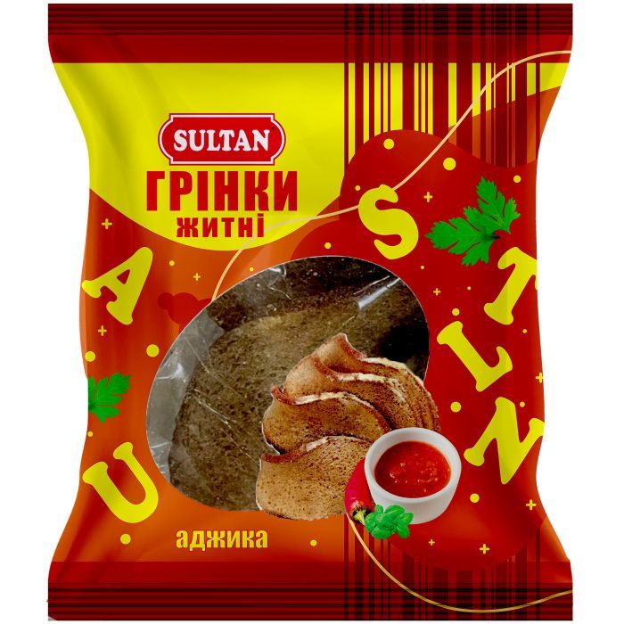 Сухарики Sultan ржаные "аджика" 80 г (slt.51080)
