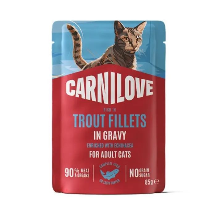 Вологий корм для кішок Carnilove Gravy Trout with Echinacea 85 г (8595602584680)