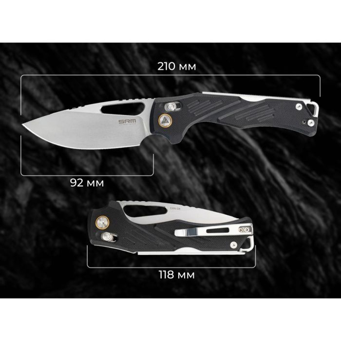 Нож SRM Mirage, Black G10, Stonewash (239X-GB) изображение 9