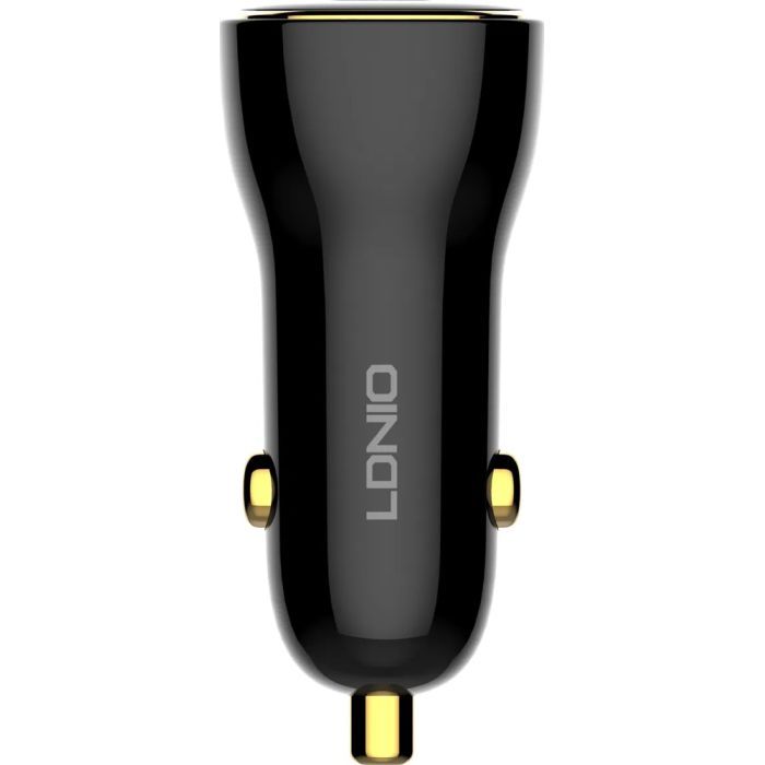 Зарядное устройство LDNIO 1xUSB-C PD30W + 1xUSB QC3.0 60W car adapter black (C103) изображение 2