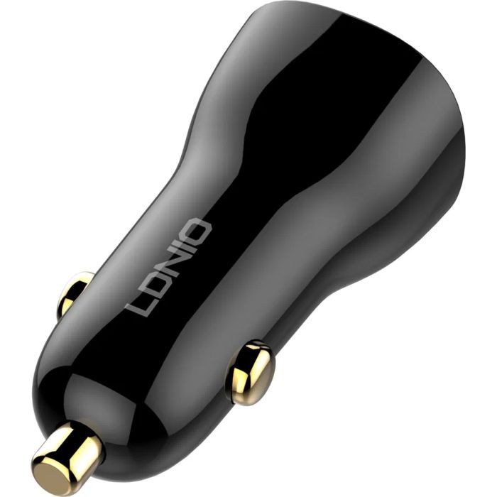 Зарядное устройство LDNIO 1xUSB-C PD30W + 1xUSB QC3.0 60W car adapter black (C103) изображение 4
