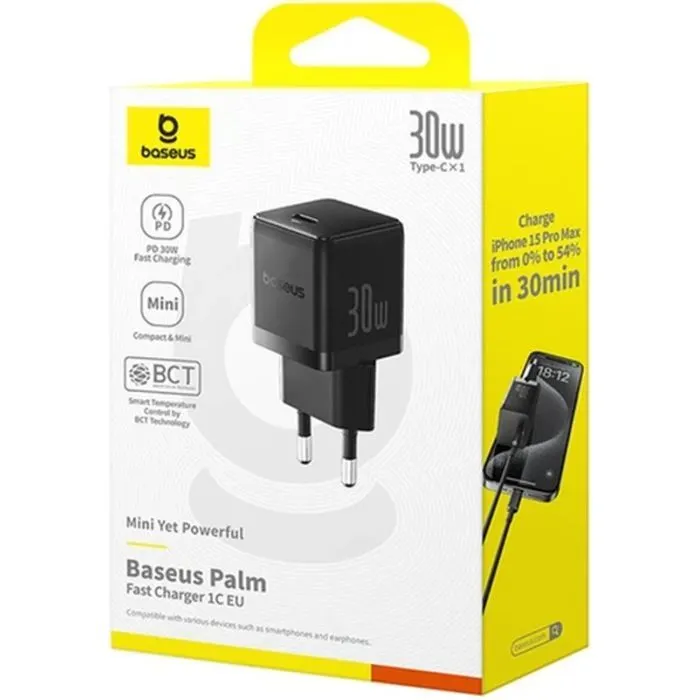 Зарядное устройство Baseus USB-C PD30W black (P10111605113-00) изображение 5