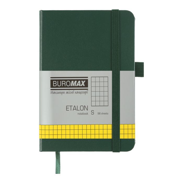 Книга записна Buromax ETALON 95 х 140 мм, 96 аркушів, клітинка, срібний (BM.296160-24)
