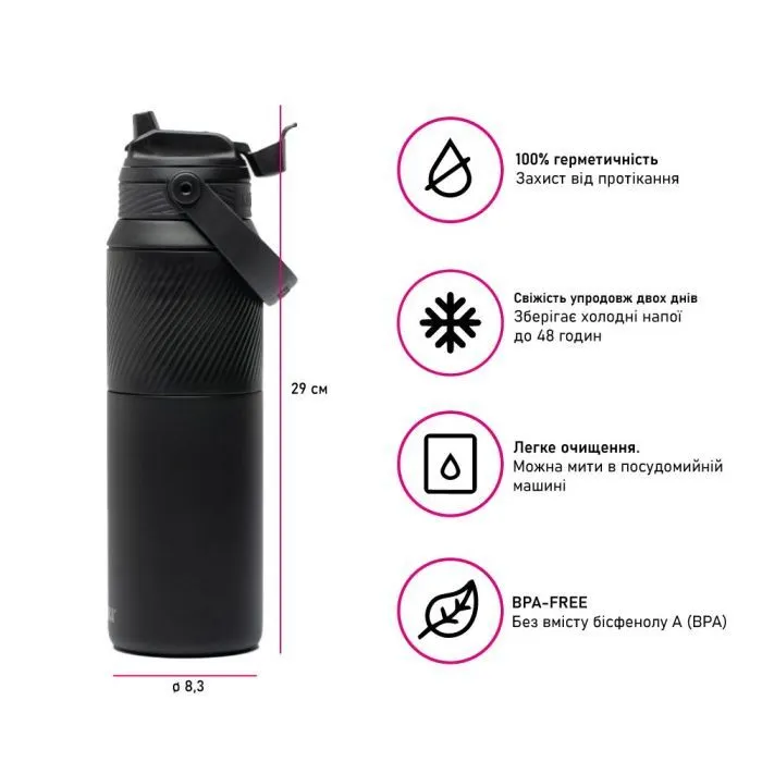 Термокружка Kambukka Dupla 2 в 1 Insulated 1000 мл чорний (11-10007) изображение 3