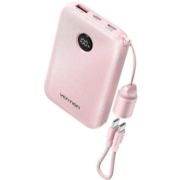 Батарея универсальная Vention 10000mAh, 22.5W, PD, QC, Pink (FKAP0-C) изображение 2