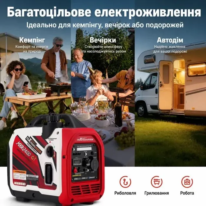 Генератор maXpeedingRODS інверторний, 2400GT, 2.0kW, ручний старт (MXR2400GT) зображення 6